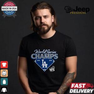 Los Angeles Dodgers Fanatics Heather Charcoal 2024 World Series Champions Shirt