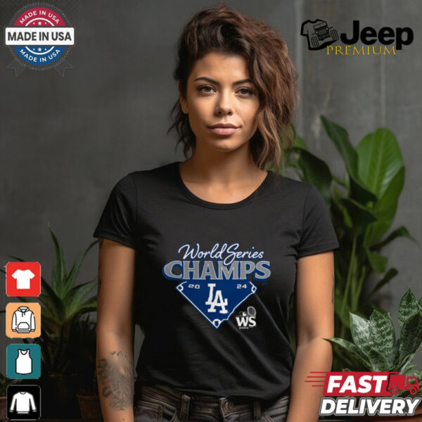 Los Angeles Dodgers Fanatics Heather Charcoal 2024 World Series Champions Shirt