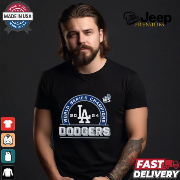 Los Angeles Dodgers Fanatics Royal 2024 World Series Champions Logo Roster T Shirt