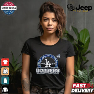 Los Angeles Dodgers Fanatics Royal 2024 World Series Champions Logo Roster T Shirt