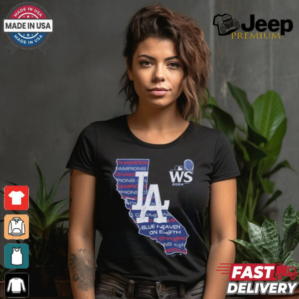 Los Angeles Dodgers Majestic Threads Women’s 2024 World Series Champions Off Shoulder Shirt