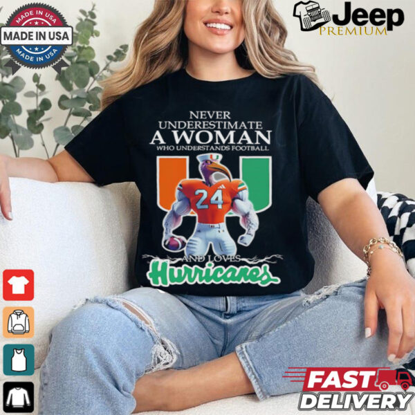 Love Miami Hurricanes Never underestimate a woman who understands football shirt