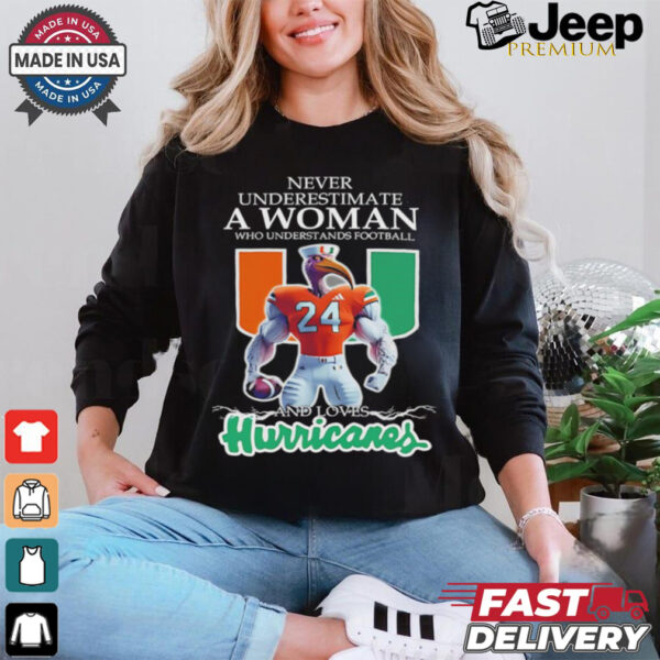 Love Miami Hurricanes Never underestimate a woman who understands football shirt