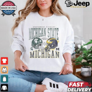 Michigan Wolverines vs. Michigan State Spartans Football 2024 Statement Rivalry Matchup Set Shirt