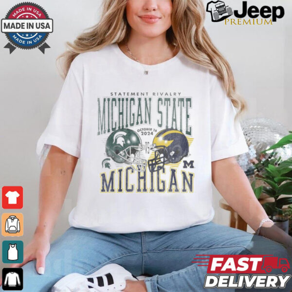 Michigan Wolverines vs. Michigan State Spartans Football 2024 Statement Rivalry Matchup Set Shirt