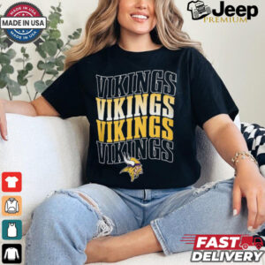 Minnesota Vikings Four Team Name Logo Fleece Shirt