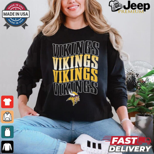 Minnesota Vikings Four Team Name Logo Fleece Shirt