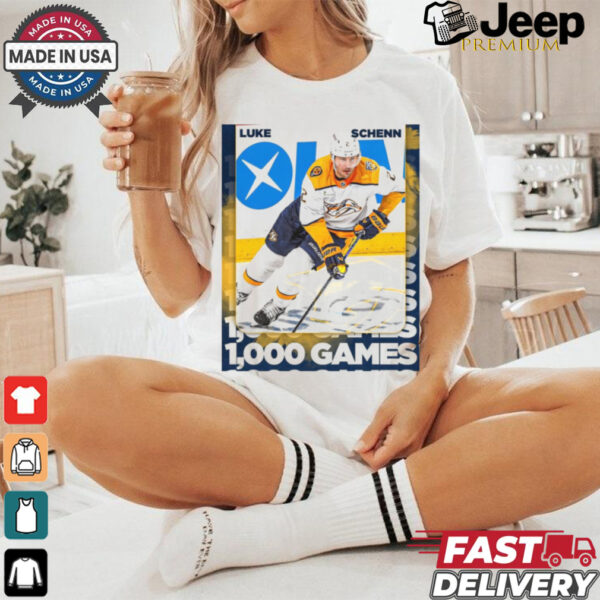 Nashville Predators Congratulations to Luke Schenn for reaching 1,000 career NHL games Poster t shirt