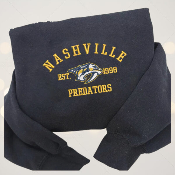 Nashville Predators Embroidered Sweatshirt Nhl Embroidered Sweater Embroidered Nhl shirt