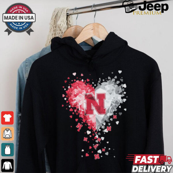 Nebraska Cornhuskers Crystal Heart Shirt