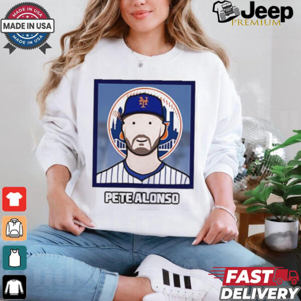 New York Mets Pete Alonso cartoon card photo shirt