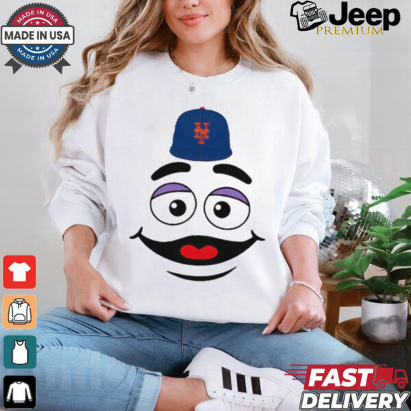 New York Mets grimace face smile victory gameday shirt