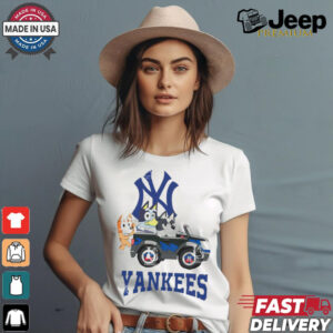 New York Yankees Bluey friends riding car shirt