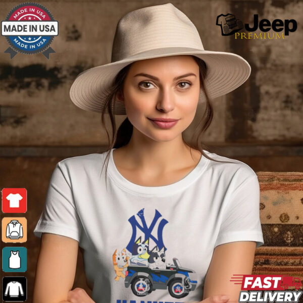 New York Yankees Bluey friends riding car shirt