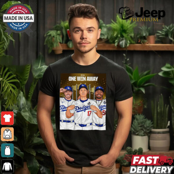 ONE WIN AWAY LA Dodgers 2024 World Series shirt