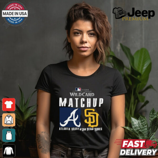 Official Atlanta Braves vs. San Diego Padres 2024 MLB NL Wild Card Matchup T Shirt