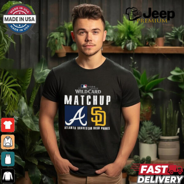 Official Atlanta Braves vs. San Diego Padres 2024 MLB NL Wild Card Matchup T Shirt