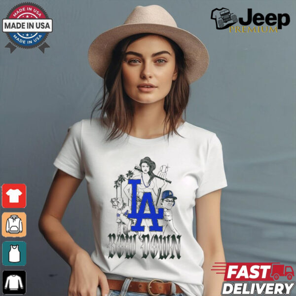 Official Bow down to the blue crew Los Angeles Dodgers t shirt