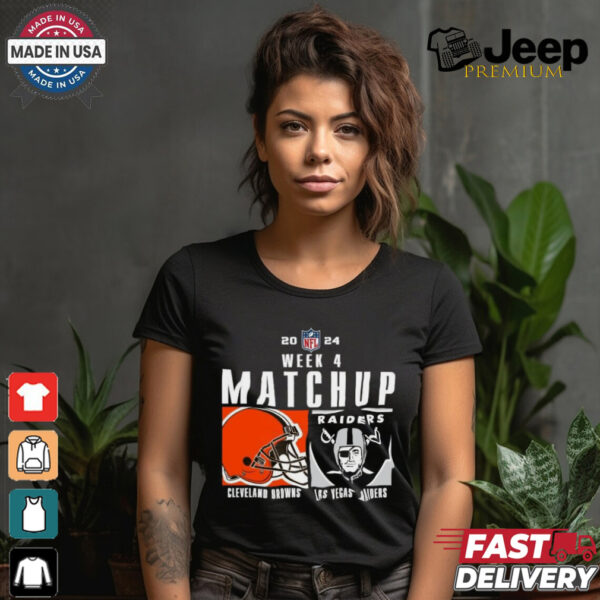 Official Cleveland Browns vs las vegas raiders 2024 NFL Week 4 Matchup T Shirt