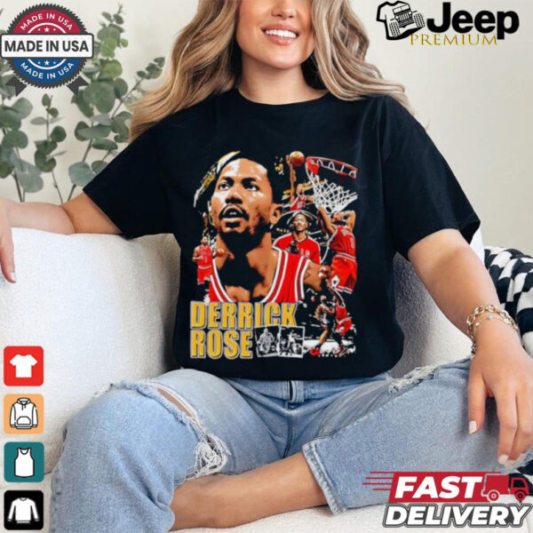 Official Derrick Rose Chicago Bulls basketball graphic shirt