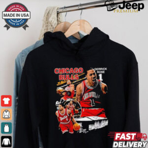 Official Derrick Rose no 1 Chicago Bulls basketball graphic shirt