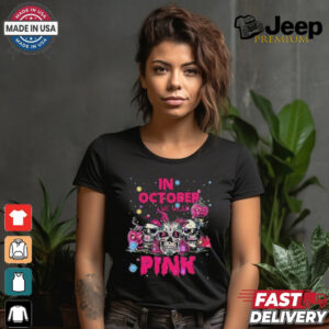 Official In October We Wear Pink Skull Breast Cancer 2024 T shirt