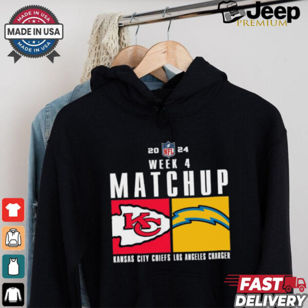 Official Kansas City Chiefs Vs. Los Angeles Charger 2024 Nfl Week 4 Matchup T Shirt