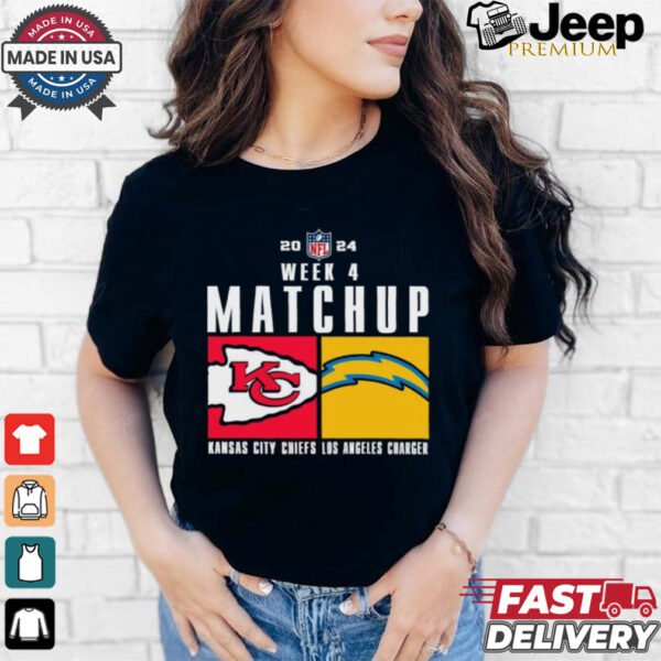 Official Kansas City Chiefs Vs. Los Angeles Charger 2024 Nfl Week 4 Matchup T Shirt