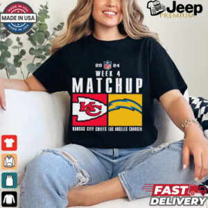 Official Kansas City Chiefs Vs. Los Angeles Charger 2024 Nfl Week 4 Matchup T Shirt