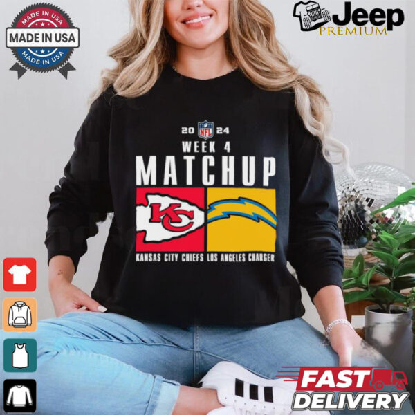 Official Kansas City Chiefs Vs. Los Angeles Charger 2024 Nfl Week 4 Matchup T Shirt