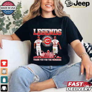 Official Legends Reds Pete Rose Johnny Bench thank you for the memories shirt