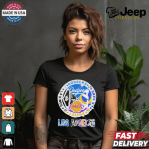 Official Los Angeles Dodgers, Rams, Lakers and Los Angeles Kings Los Angeles City Sports Logo Shirt