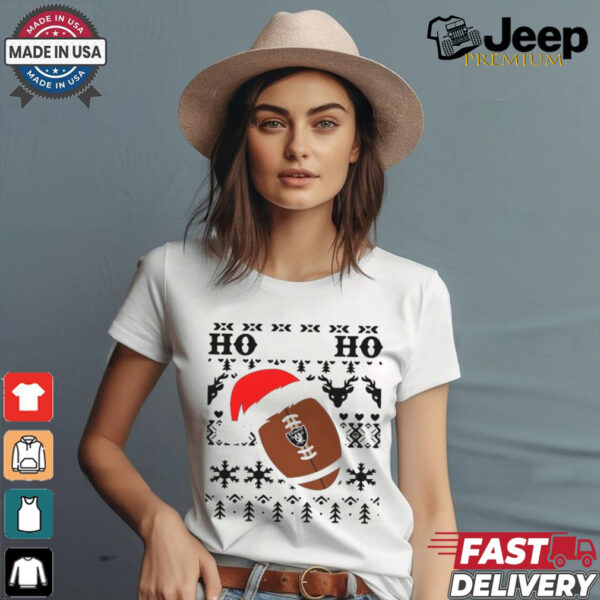 Official NFL Las Vegas Raiders Football Santa Claus Ho Ho Ho Christmas 2024 Shirt