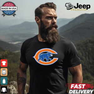 Official NFL x MLB Chicago Bears X Chicago Cubs Logo Mash Shirt