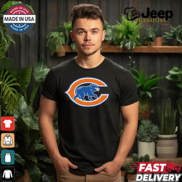 Official NFL x MLB Chicago Bears X Chicago Cubs Logo Mash Shirt