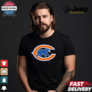 Official NFL x MLB Chicago Bears X Chicago Cubs Logo Mash Shirt