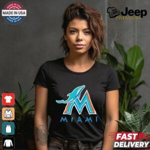 Official NFL x MLB Miami Dolphins X Miami Marlins Logo Mash Shirt