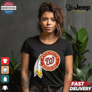 Official NFL x MLB Washington Redskins X Washington Nationals Logo Mash Shirt