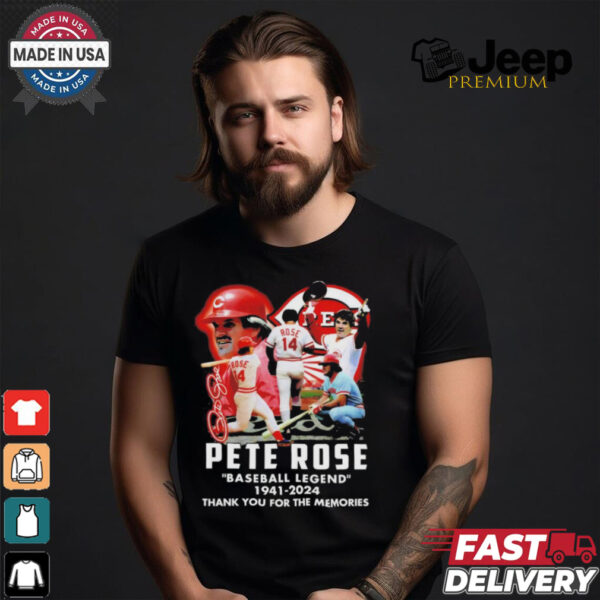 Official Pete Rose Baseball Legend 1941 2024 Thank You For The Memories T Shirt