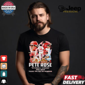 Official Pete Rose Reds Baseball Legend 1941 2024 Thank You For The Memories T Shirt