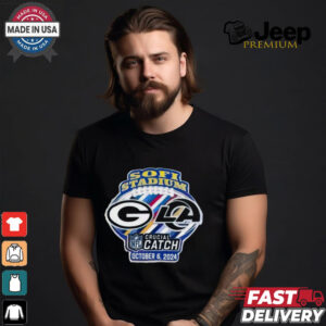 Official Soft Stadium Green Bay Packers Vs Los Angeles Rams NFL Crucial Catch October 6, 2024 Logo t shirt