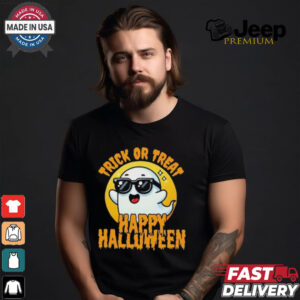 Official Trick Or Treat Halloween Spooky Ghost & Moon Shirt