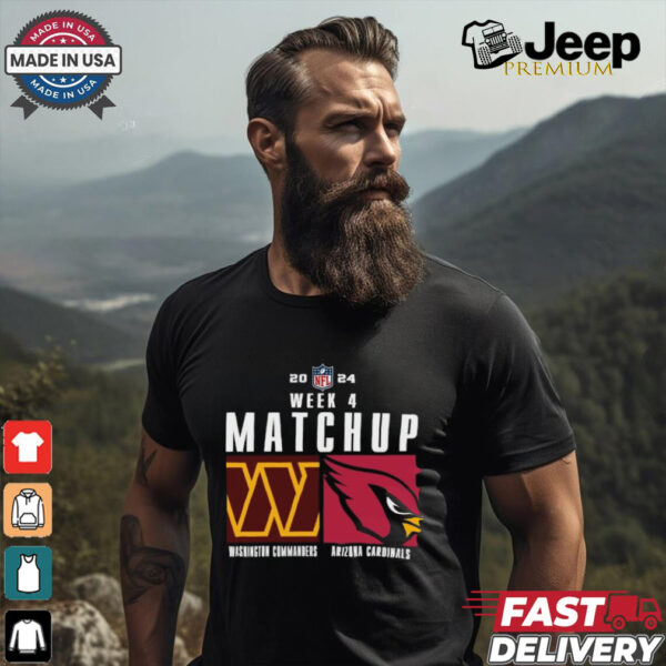 Official Washington commanders vs arizona cardinals 2024 NFL Week 4 Matchup T Shirt