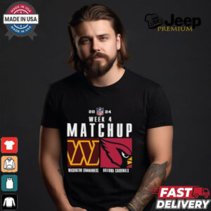 Official Washington commanders vs arizona cardinals 2024 NFL Week 4 Matchup T Shirt