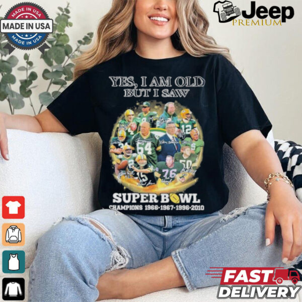 Official Yes, I’m Old But I Saw Green Bay Packers Super Bowl Champions Signatures Shirt