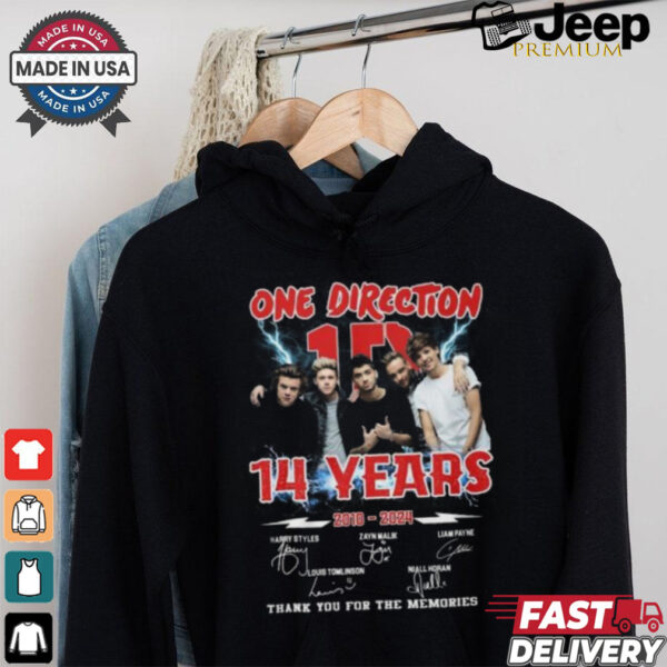 One Direction 14 Years 2010 2024 Thank You For The Memories T Shirt