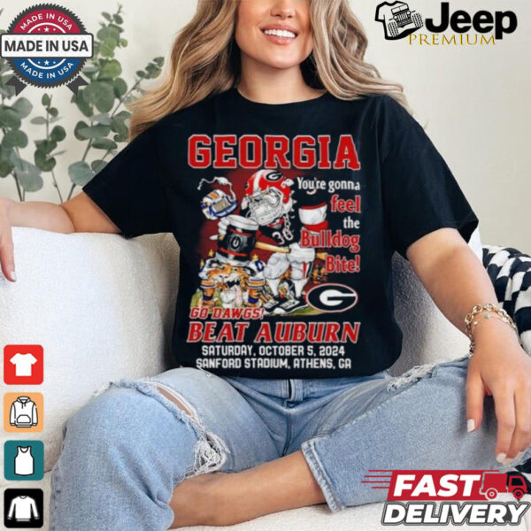 Original Georgia Bulldogs You’re Gonna Feel The Bulldog Bite Dawgs Beat Auburn 2024 Shirt