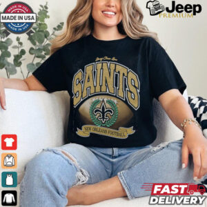 Orleans Saints Stoney Clover Lane x '47 Black Glitter Rocker Retro Tubular T Shirt