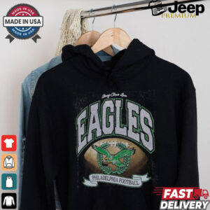 Philadelphia Eagles Stoney Clover Lane x '47 Black Glitter Rocker Retro Tubular T Shirt