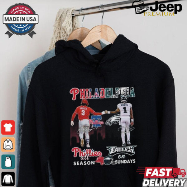 Philadelphia Phillies All Season Philadelphia Eagles On Sundays 2024 T shirt